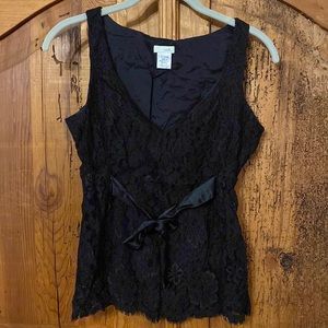 Anthropologie Odille Black Lace Top